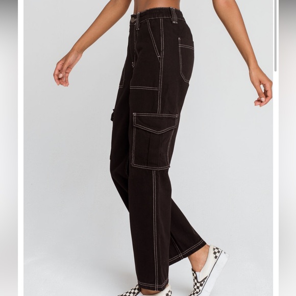 Urban Outfitters BDG Black Carpenter Cargo pants w/ White contrast stitching - Picture 7 of 7